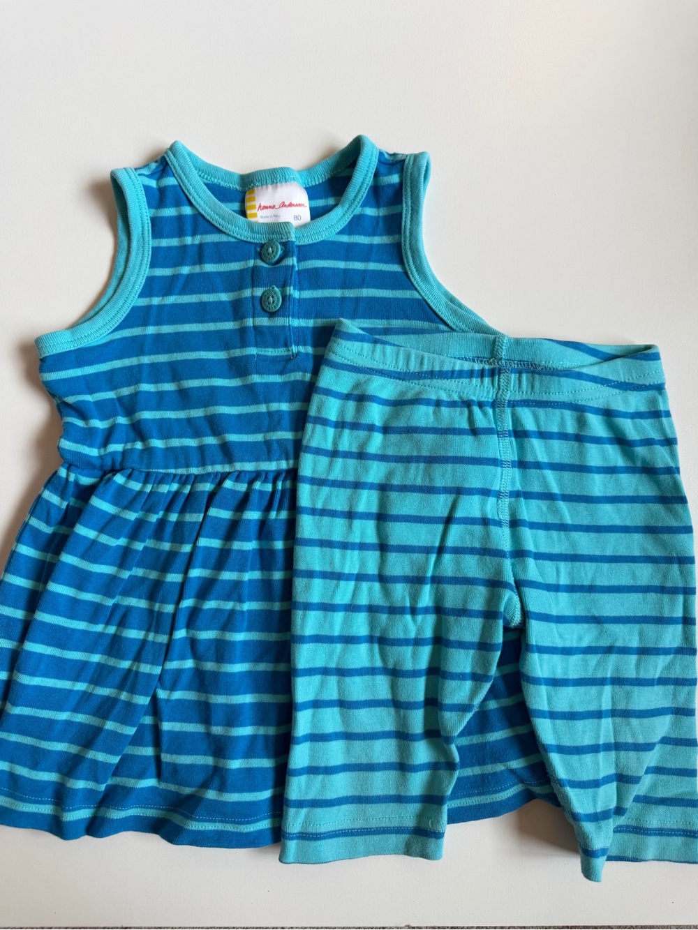 Vintage Hanna Andersson Striped Play Dress Set